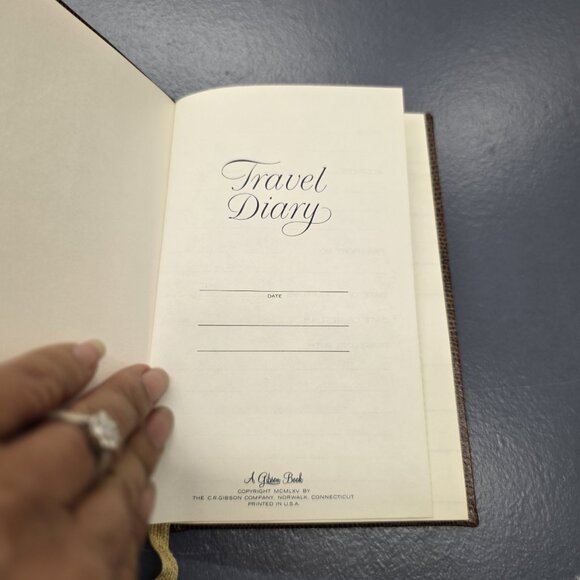 Travel Diary C.R. Gibson Brown Tan Vintage *RARE* Made In The USA - Picture 2 of 12